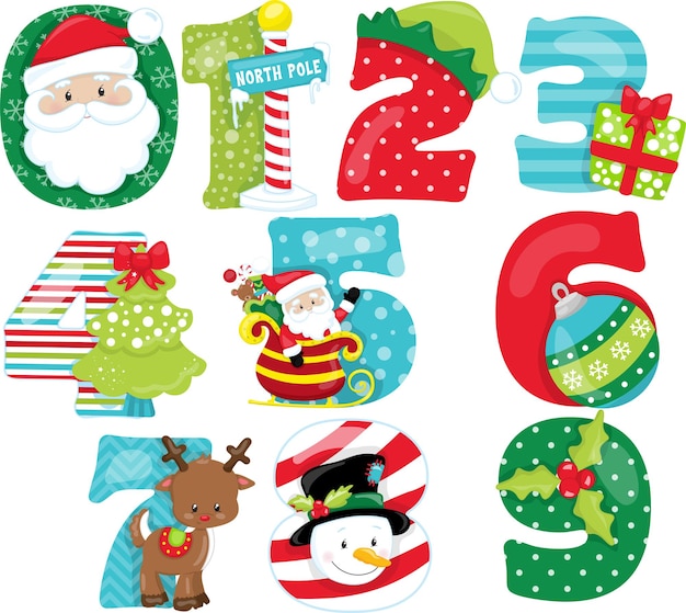 christmas clipart number