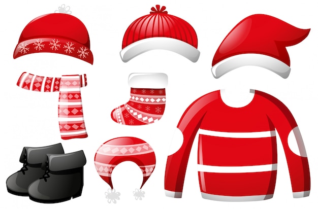 Christmas clothes with hats and boots