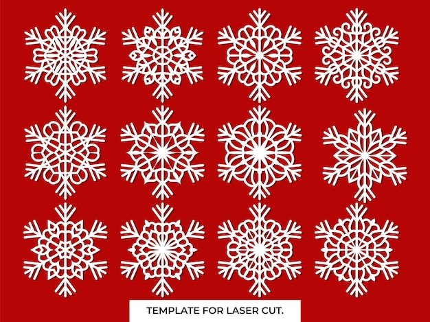 Christmas coaster snowflake with Lotus Mandala Vector Template Set for Cutting and Printing Orienta