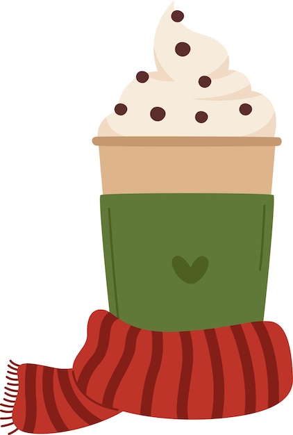 Christmas Coffee Cup With Scarf