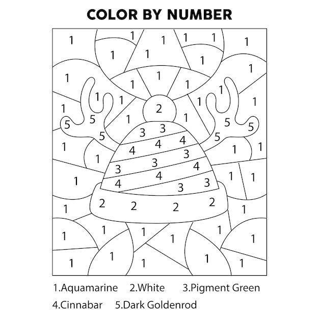 Christmas Color by Number Coloring Page - Christmas Print by Number