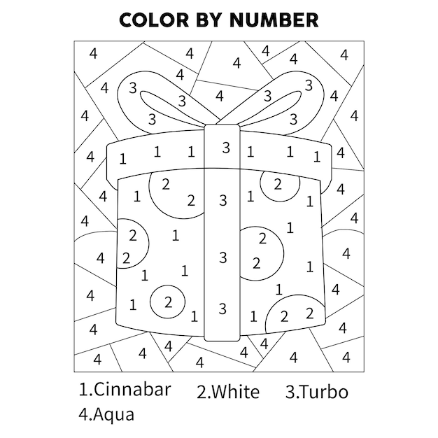 Christmas Color by Number Coloring Page - Christmas Print by Number