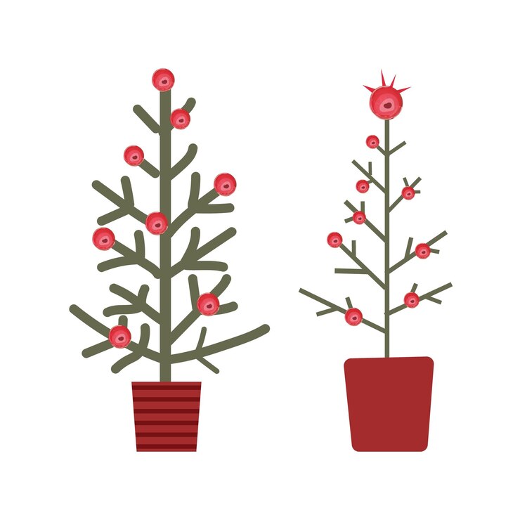 Vector christmas color tree bundle graphic set of christmas trees