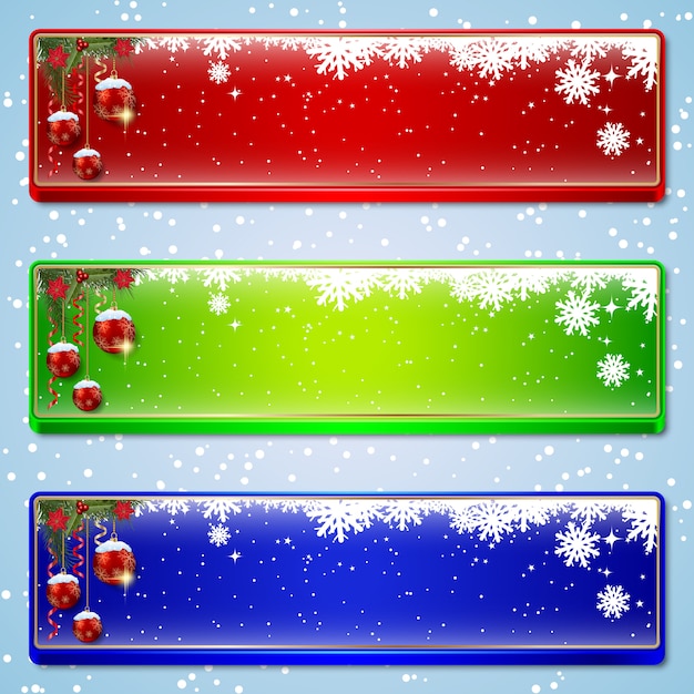 Christmas colorful banners