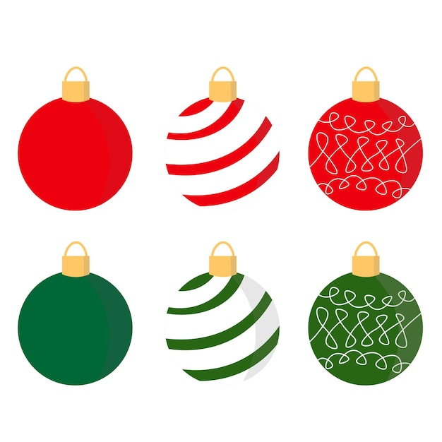 Vector christmas colorful tree decorations