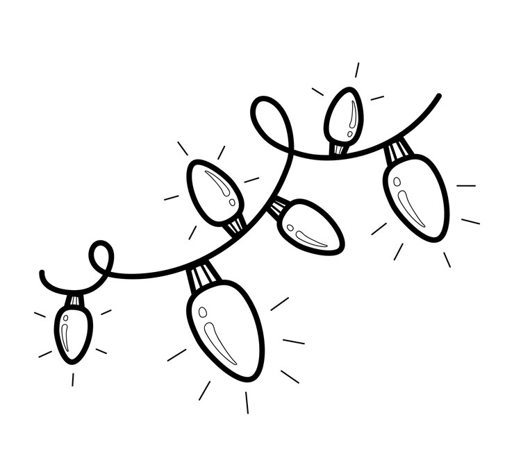 クリスマスの塗り絵やページ。クリスマスの花輪の黒と白のベクトル図