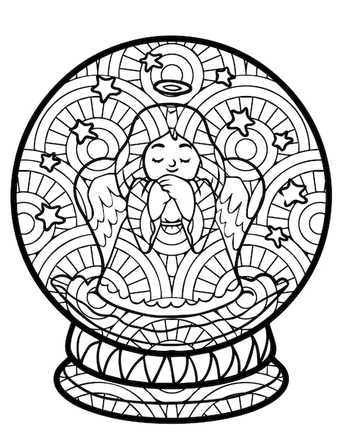 christmas coloring page for adult and kids