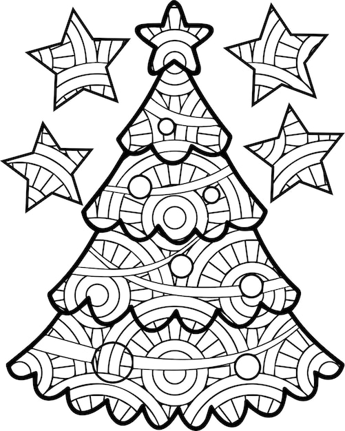 christmas coloring page for adult and kids