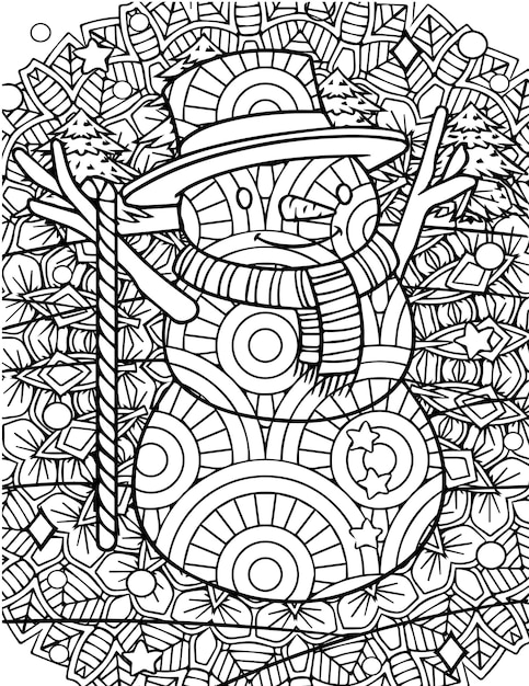 christmas coloring page for adult and kids