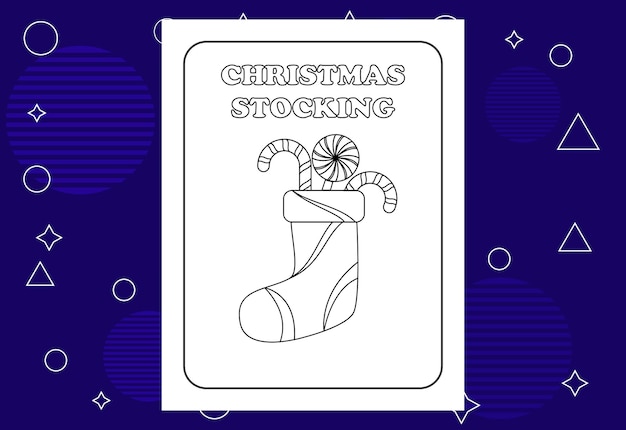 Christmas coloring page design for kids Children coloring page interiors