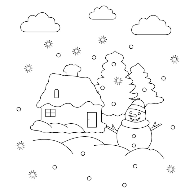 Christmas coloring page illustration