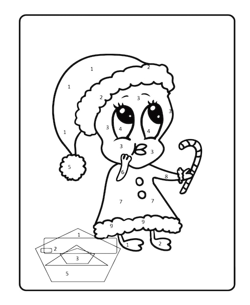 Vector christmas coloring page for kids,
