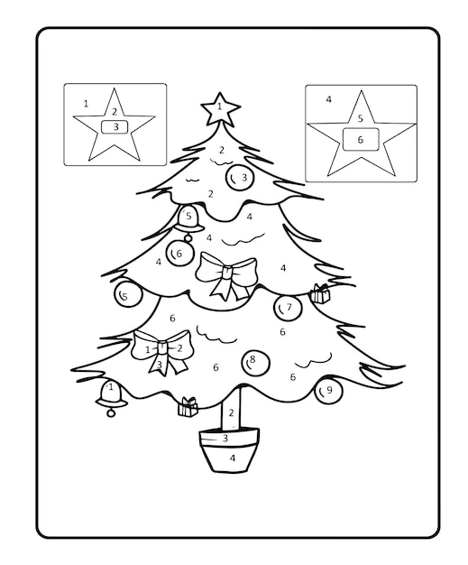 Vector christmas coloring page for kids,