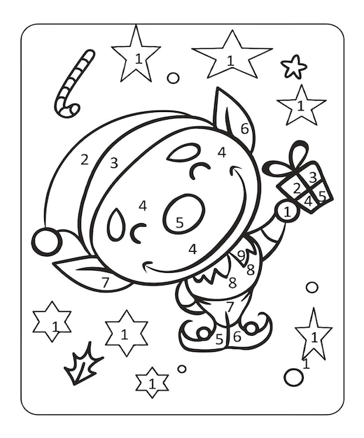 Vector christmas coloring page for kids