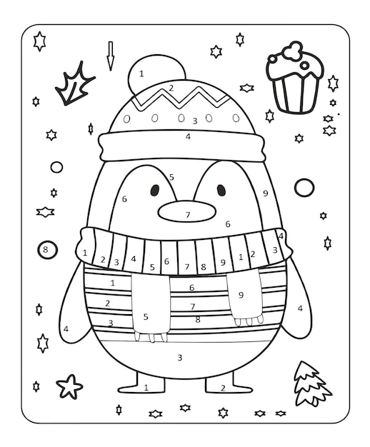 Vector christmas coloring page for kids