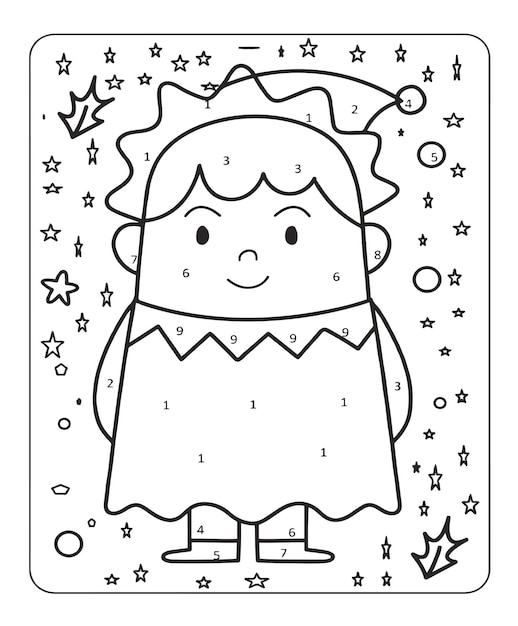 Vector christmas coloring page for kids