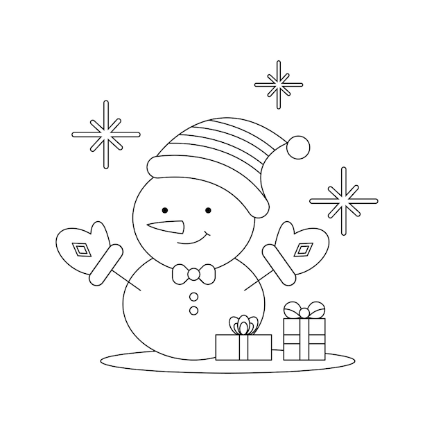 Vector christmas coloring page for kids