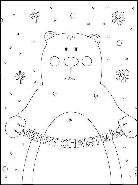 벡터 아이들을 위한 크리스마스 색칠 공부 페이지