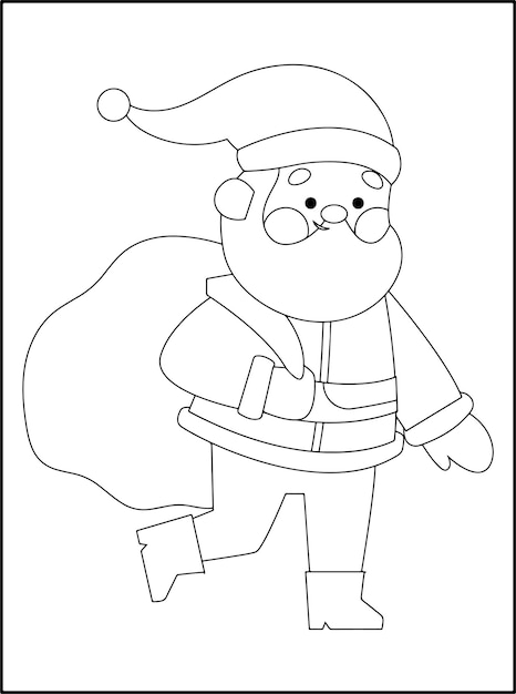 Vector christmas coloring pages fot kids