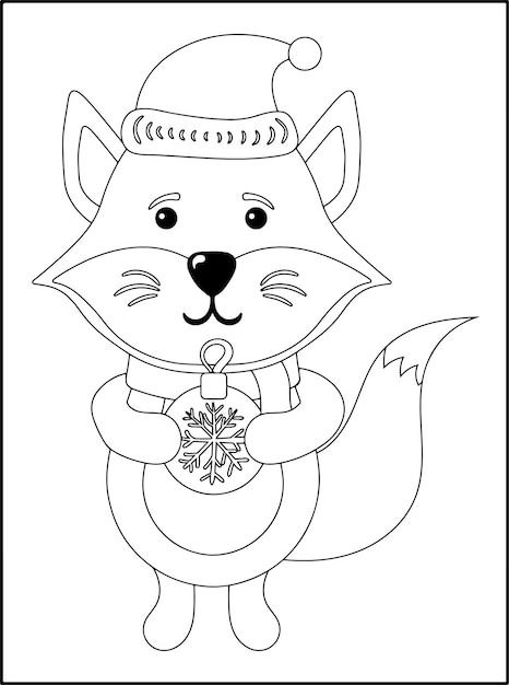 Vector christmas coloring pages fot kids