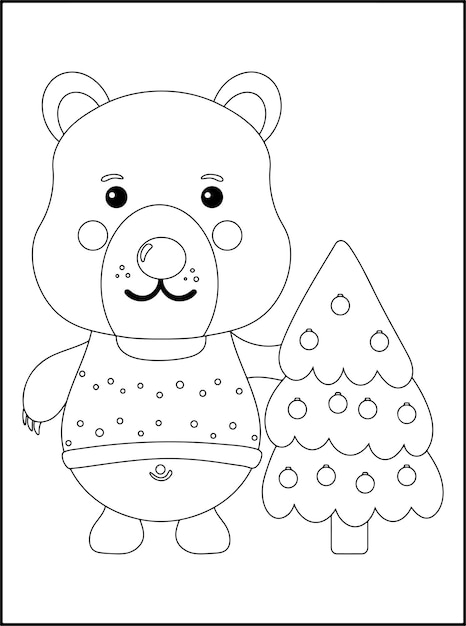 Vector christmas coloring pages fot kids