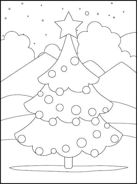 Vector christmas coloring pages for kids