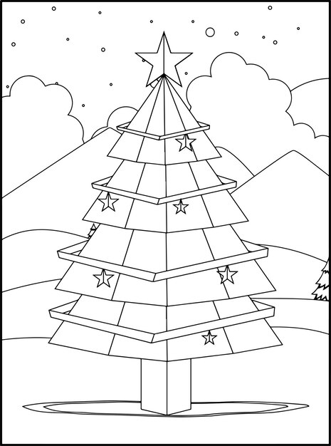 Vector christmas coloring pages for kids