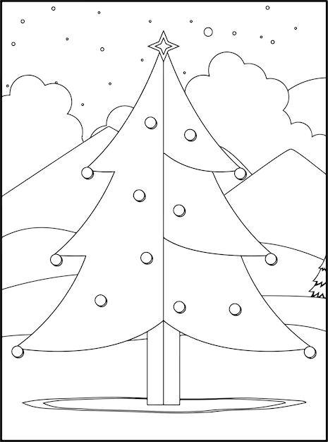 Vector christmas coloring pages for kids