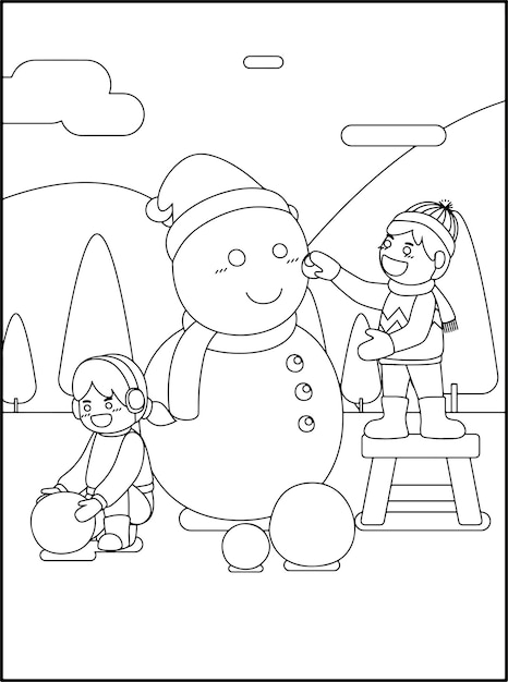 Vettore disegni da colorare di natale per bambini