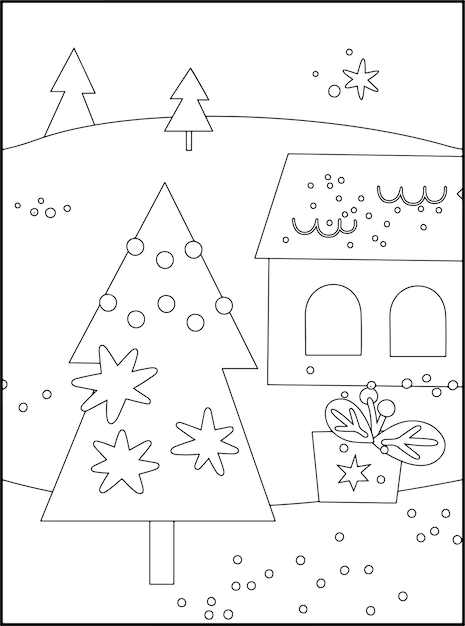 Vettore disegni da colorare di natale per bambini