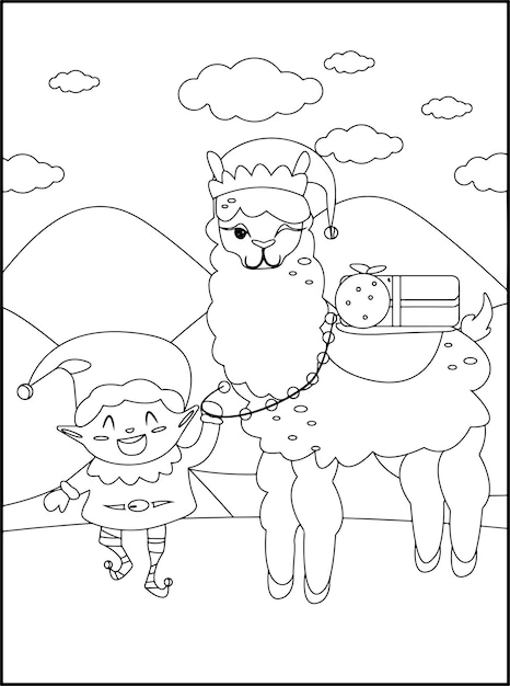 Vettore disegni da colorare di natale per bambini