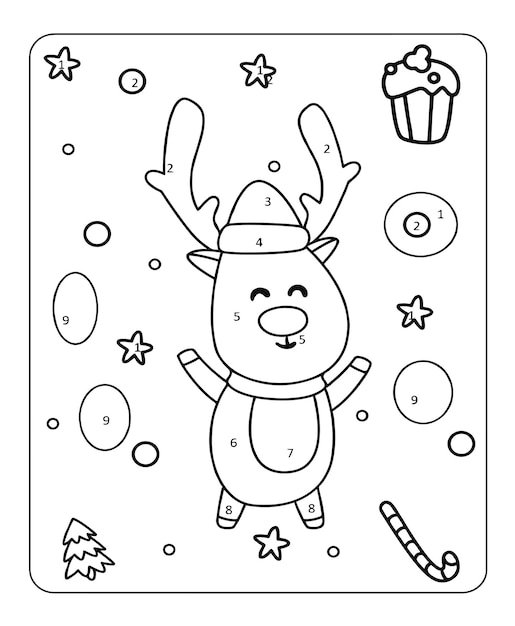 Vector christmas coloring pages for toddles