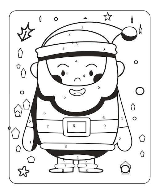 Vector christmas coloring pages for toddles