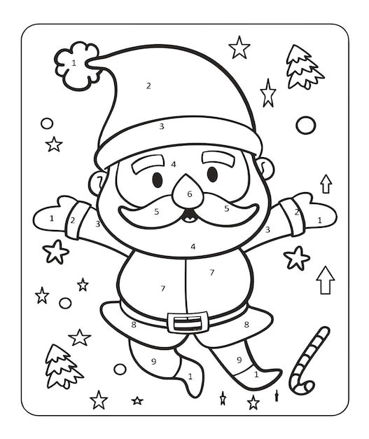 Vector christmas coloring pages for toddles