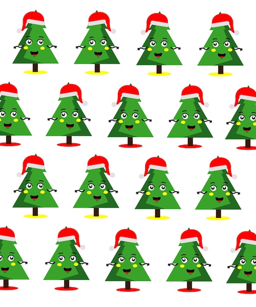 Christmas composition of Christmas trees. Merry Christmas tree pattern. vector illustration.