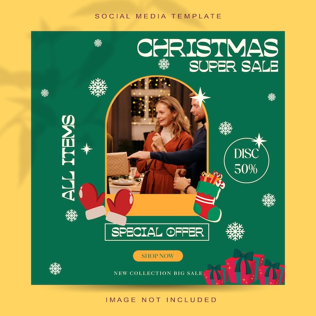 Vector christmas concept social media post template