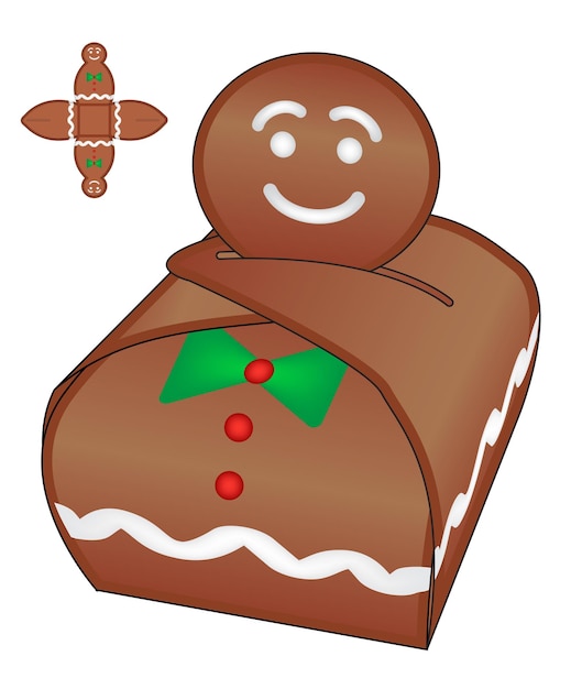 Christmas Cookie Box verpakking gestanst sjabloonontwerp. 3D-model