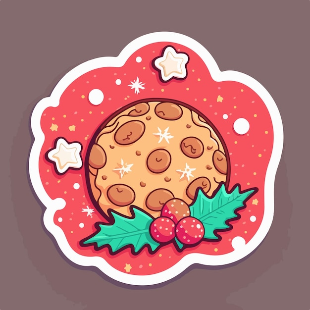 Vector christmas cookie cartoon sticker xmas cookies stickers collection newyear collection