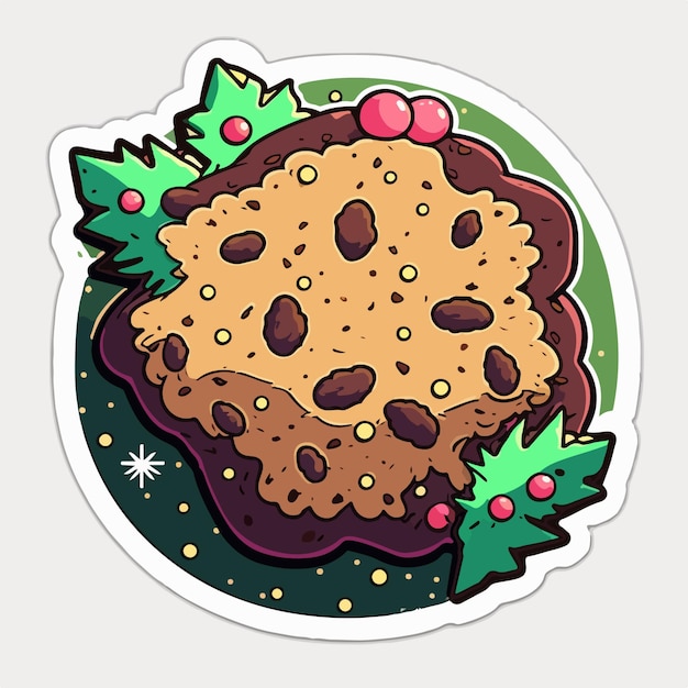 Vector christmas cookie cartoon sticker xmas cookies stickers elements newyear collection