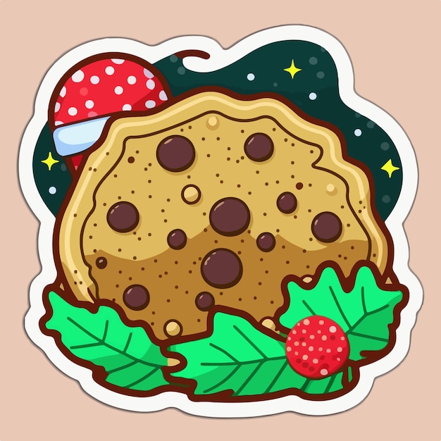 Vector christmas cookie cartoon sticker xmas cookies stickers pack multicolor