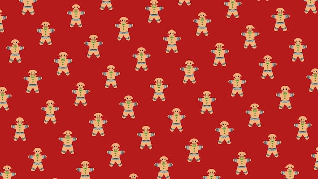 Christmas cookie pattern, gingerbread man.