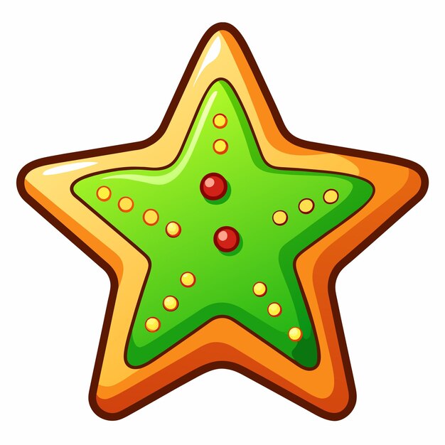 Vettore cookie christmas star adesivo disegnato a mano icona concetto illustrazione isolata