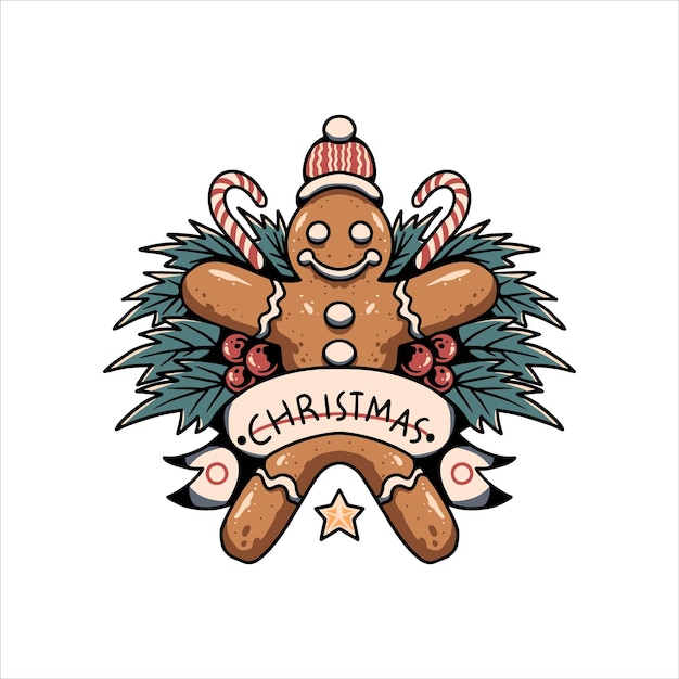 christmas cookie vintage vector design