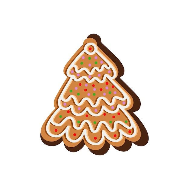 Vector christmas cookies in the shape of a christmas tree