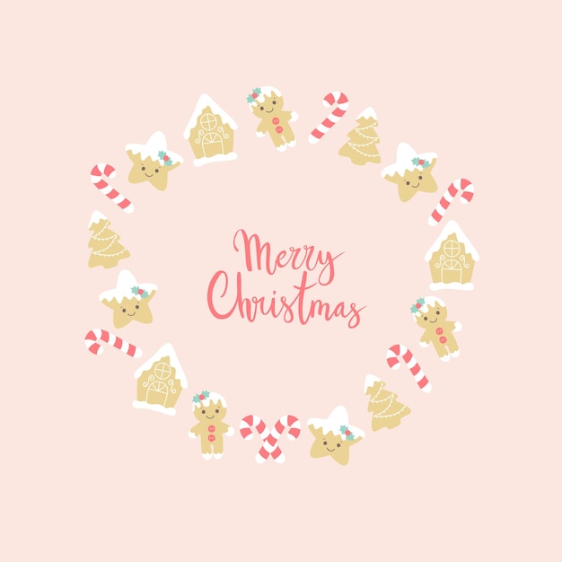 Christmas cookies vector set . Print for postcard. Merry christmas