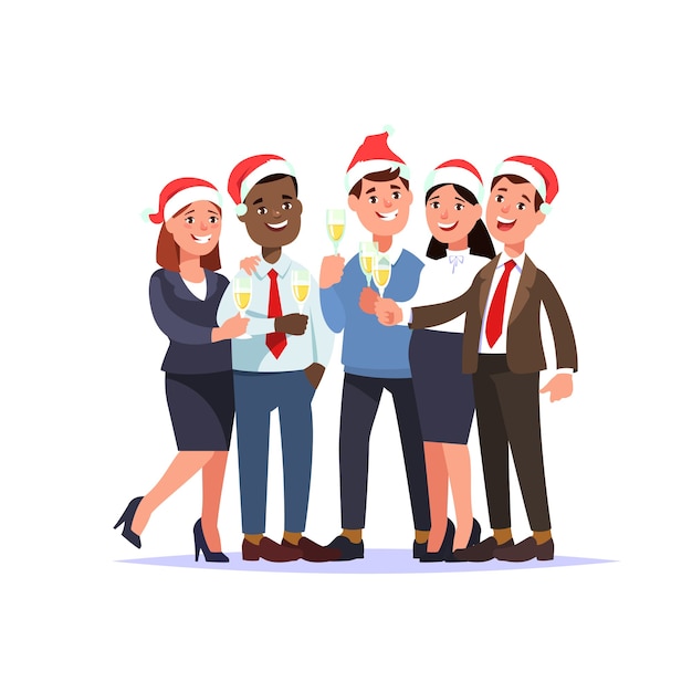 オフィスでのクリスマスの企業パーティー。