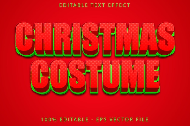 Christmas costume editable text effect cartoon style