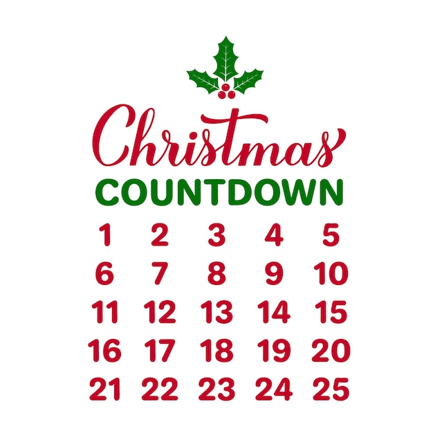 Premium Vector  Christmas countdown sign advent calendar template