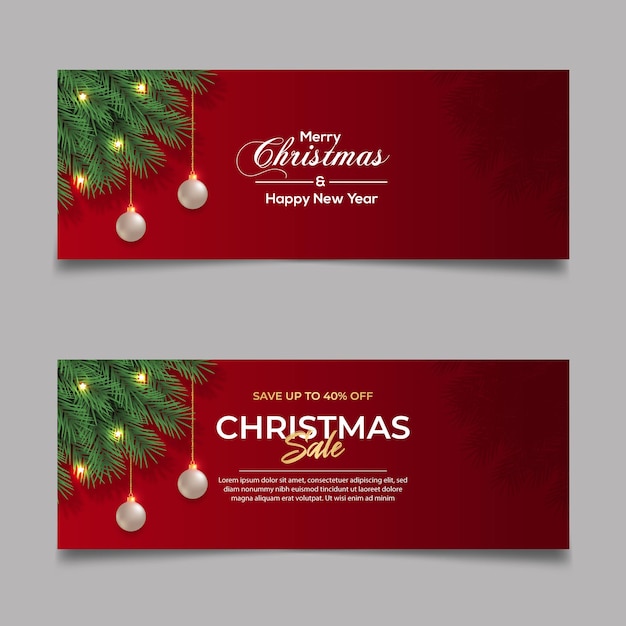 Premium Vector | Christmas cover sale banner with white color style