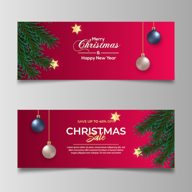 Premium Vector Christmas cover sale photo with red color concept
